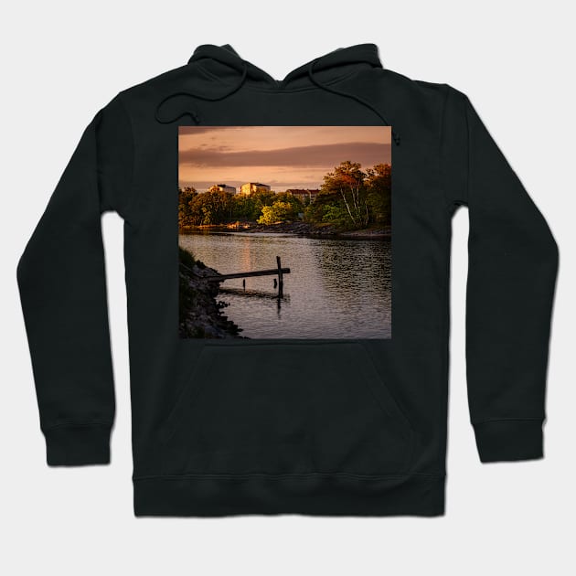 The sun goes down over Karlskrona in Sweden Hoodie by connyM-Sweden